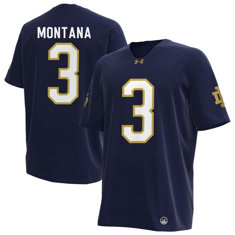 Joe Montana Notre Dame Jerseys, UND Fighting Irish College Football Apparels Stitched-Navy